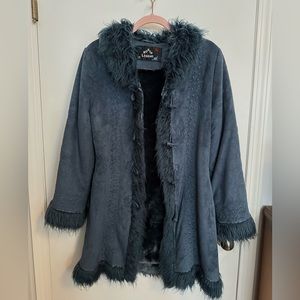 Blue Penny Lane Afghan Shearling fur lined Coat